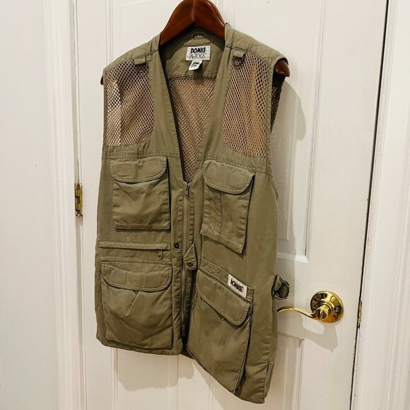 Domke PhoTOGS Utility Photo Vest Medium Khaki Mesh 13 Pockets Professional Zip - Picture 3 of 16